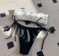 Black &amp; White Contrast Bikini Set