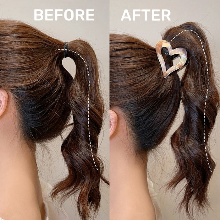 Heart-Shaped High Ponytail Hair Clip