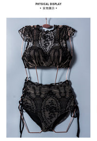 Luxury Sexy Back Embroidered Swimsuit