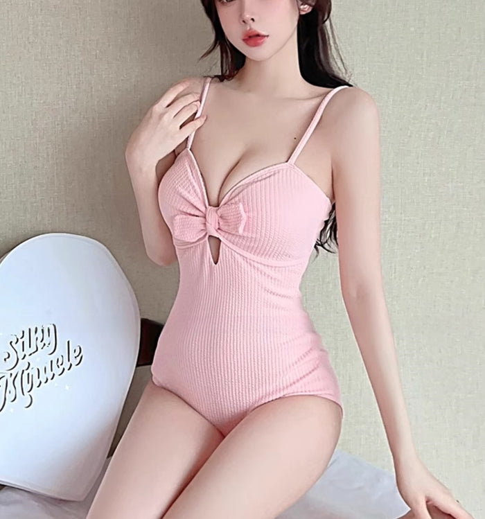 Korean Style One-Piece Bow Swimsuit