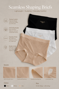 French Luxe Satin Silk Mid-Waist Briefs (3-Pack)