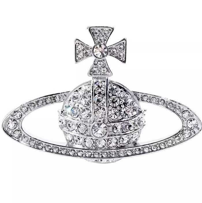 Saturn Full Rhinestone 3D Brooch