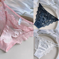 Low-Rise Rhinestone Lace Panties
