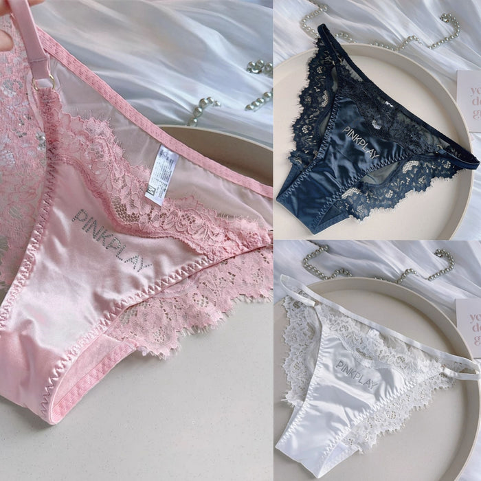 Low-Rise Rhinestone Lace Panties