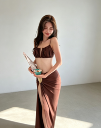 Bikini & Slit Maxi Skirt 3-Piece Set