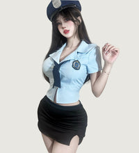 Officer-Inspired Bodycon Lingerie Set (with Stockings and hat)