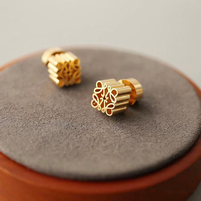 Ultra-delicate hollow abstract stud earrings