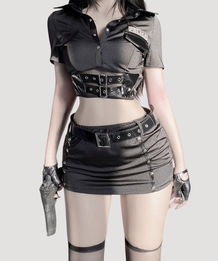Sexy Bodycon Police Costume Set (Includes Pantyhose)