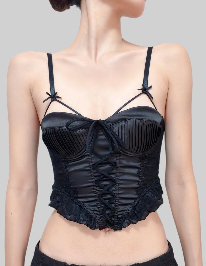 French Court-Style Satin Corset Bra
