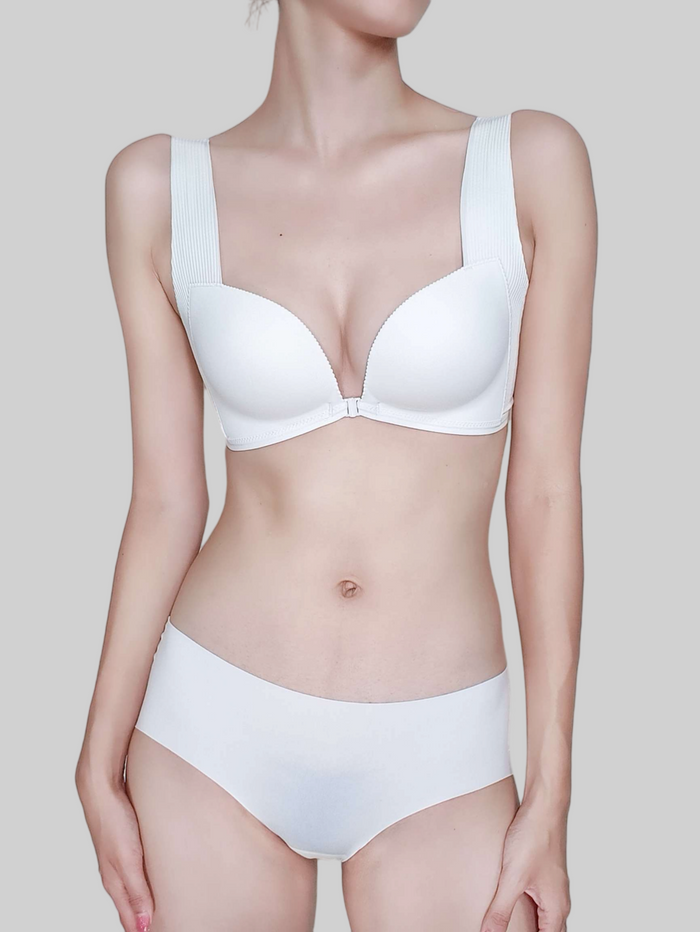 Front-Clasp, Wire-Free Push-Up Bra set