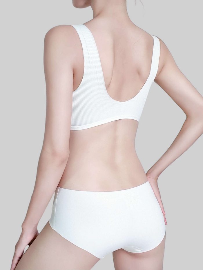 Front-Clasp, Wire-Free Push-Up Bra set