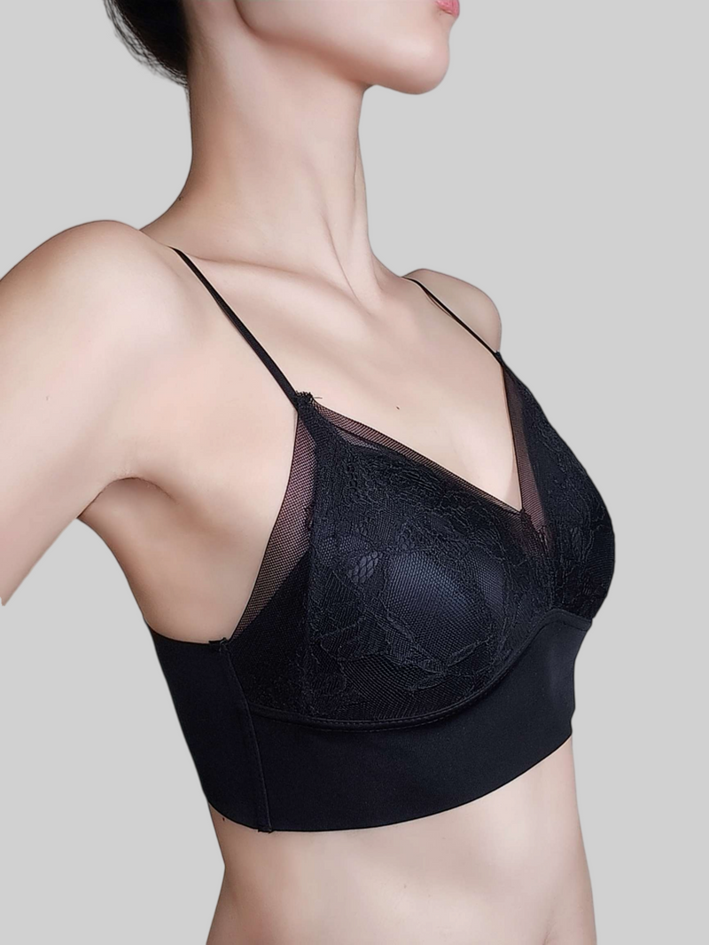French Lace Latex Cotton Bra