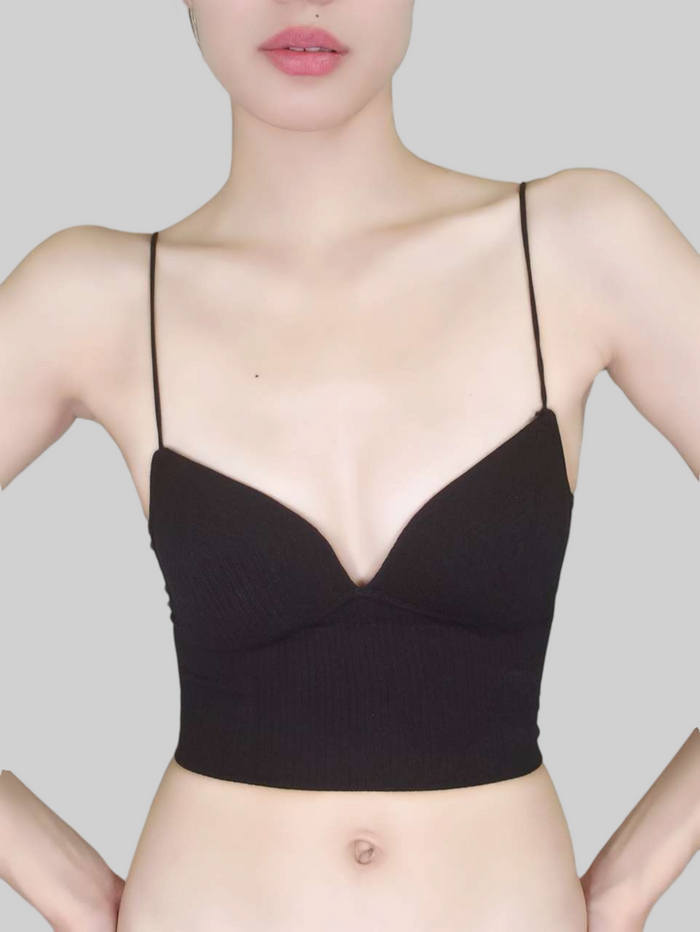 Thin-Strap Striped V-Neck Camisole