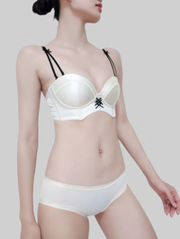 Vintage Court Style Satin Wireless Bra