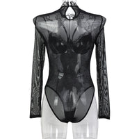 French Style Sexy Lace Bodysuit with Eyelash Trim
