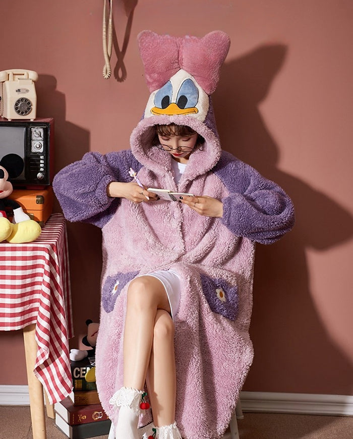 Donald Duck Coral Fleece Thickened Robe