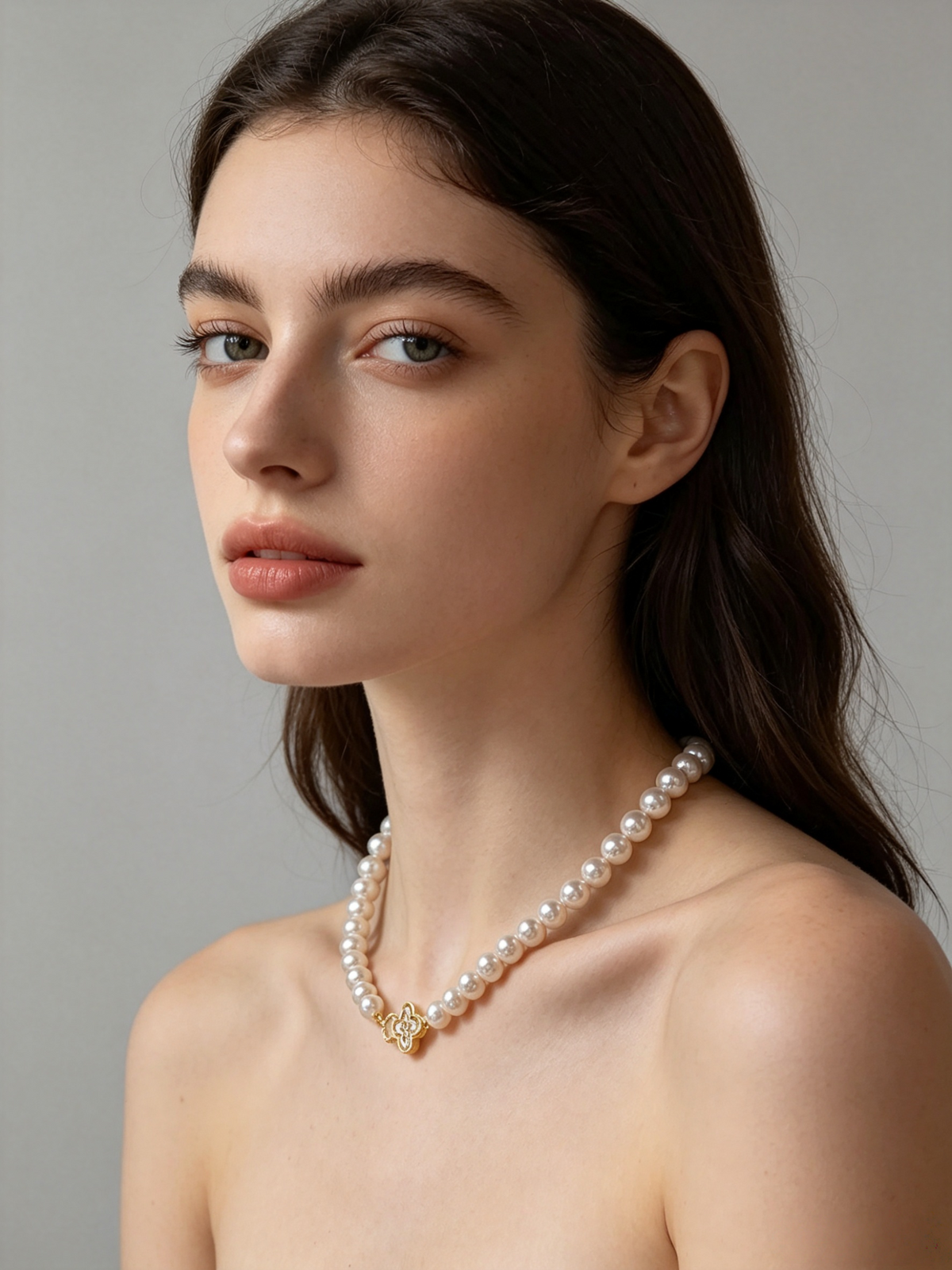 Korean-Inspired Floral Pearl Necklace