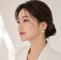 Brushed Silver Stud Earrings