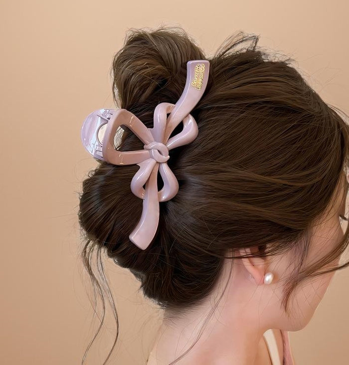 Elegant Large Butterfly Shark Clip in Blush Pink