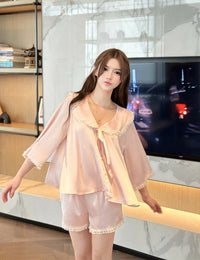 French silk loungewear with a sweet, feminine touch