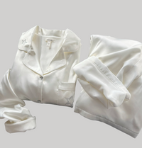 Luxury Satin Silver Fox Fleece Loungewear Set
