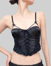 French Court-Style Satin Corset Bra