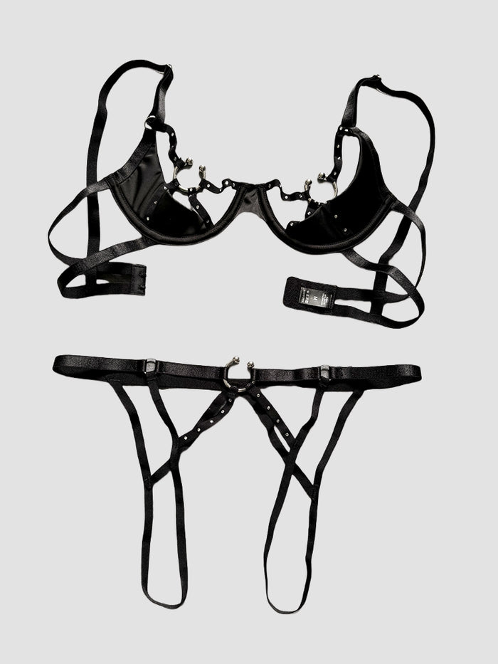Removable-Free Underwire Push-Up Lingerie Set