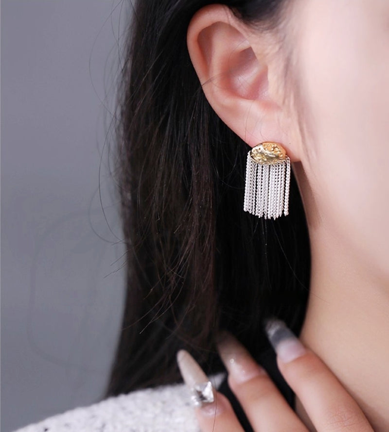 Irregular Tassel Earrings with 925 Hypoallergenic Posts