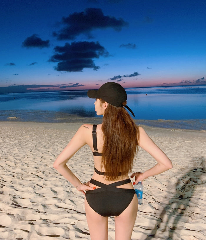 Korean Sexy Cross-Strap Bikini Two-Piece Swimsuit