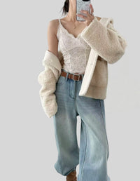 French Lace V-Neck Brushed Camisole