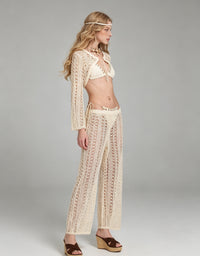 Crochet Hollow-Out Bikini 4-Piece Set