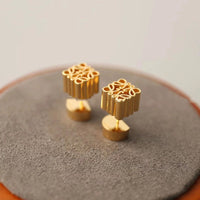 Ultra-delicate hollow abstract stud earrings