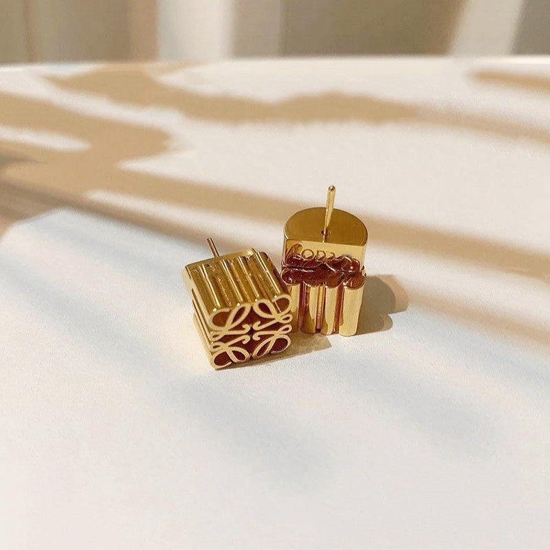 Ultra-delicate hollow abstract stud earrings