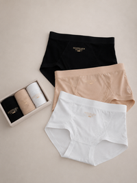 French Luxe Satin Silk Mid-Waist Briefs (3-Pack)