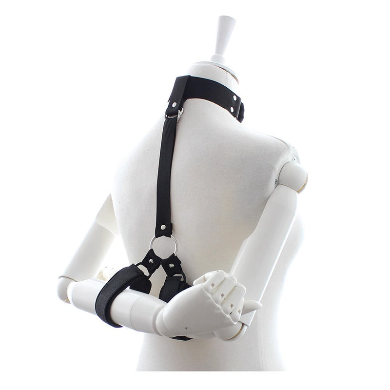 Bondage-style Reverse Handcuffs with Ball Gag
