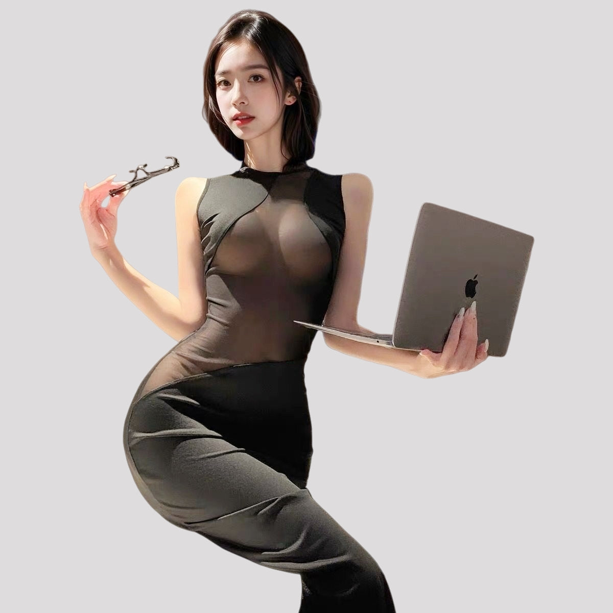 Sheer Seductive Sexy Bodycon Maxi Dress