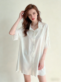 Ultra-Soft Faux Silk Shirt Nightdress