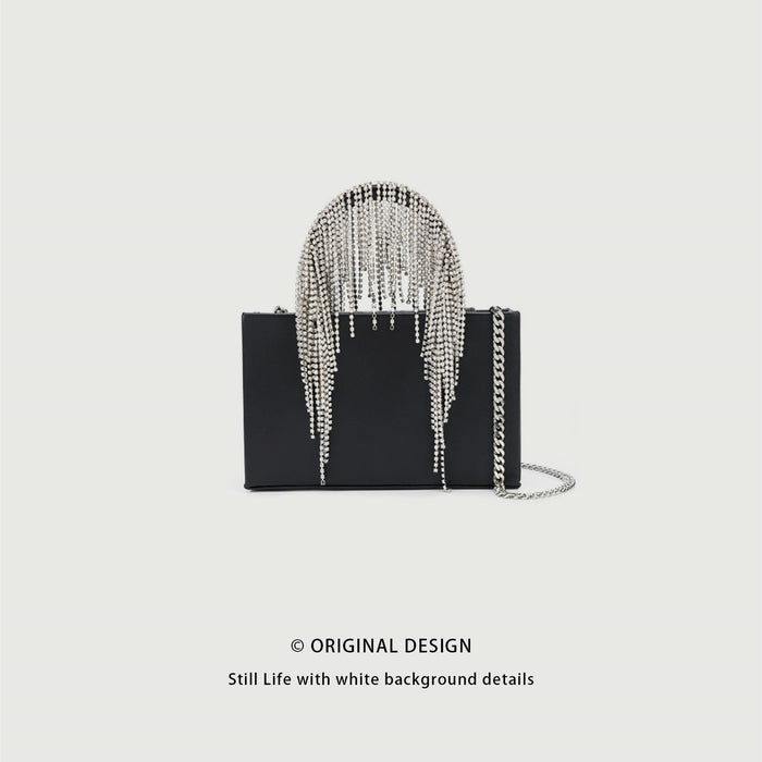 KARA MIDI FRINGE Crystal Tassel Bag