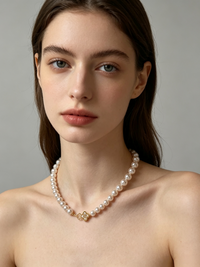 Korean-Inspired Floral Pearl Necklace