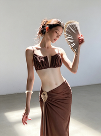 Bikini & Slit Maxi Skirt 3-Piece Set
