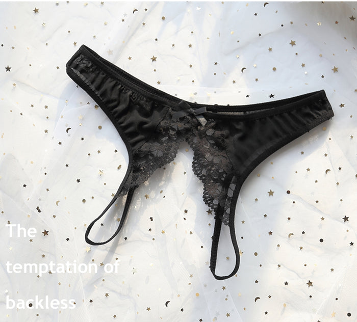 Sexy Low-Rise Lace Crotchless Panties