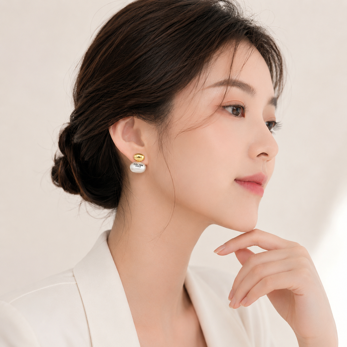 Brushed Silver Stud Earrings