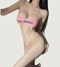 Pure-temptation halter one-piece lingerie