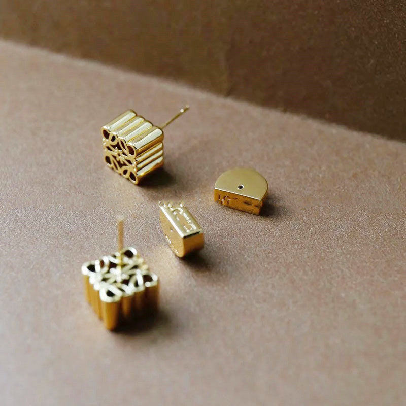 Ultra-delicate hollow abstract stud earrings