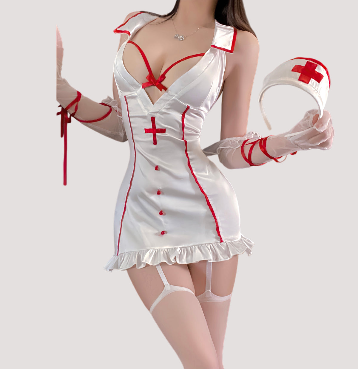 Deep-V Sexy Nurse Costume Set