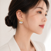 Brushed Silver Stud Earrings