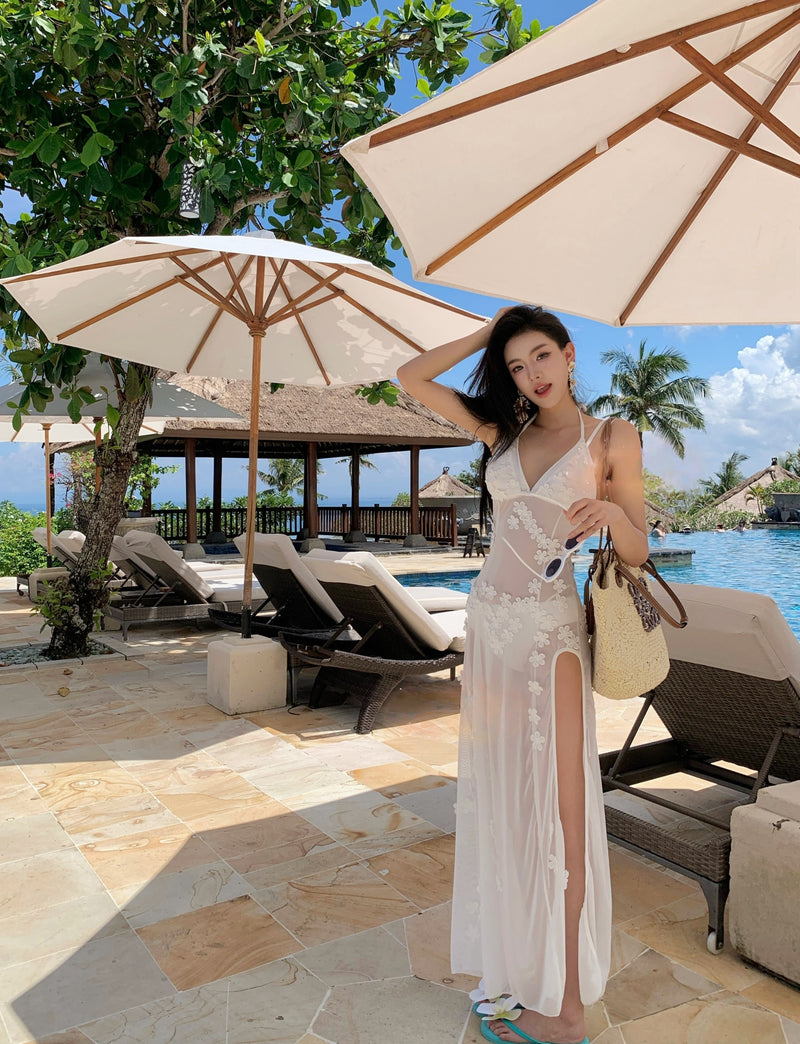 Exquisite 3D Floral Bikini 3-Piece Swimsuit Set