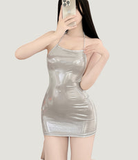 Halter chain bodycon lingerie dress