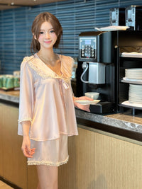 French silk loungewear with a sweet, feminine touch