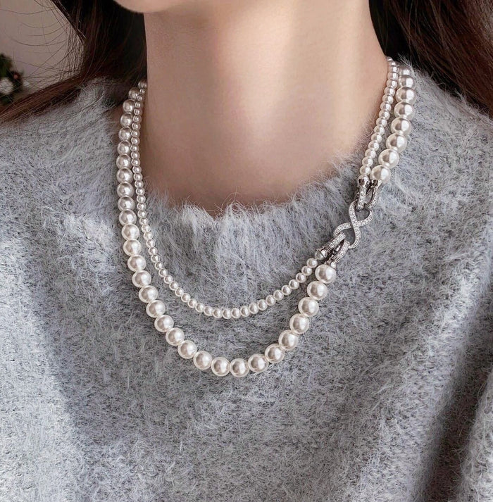 Swarovski Double-Layer Pearl Necklace
